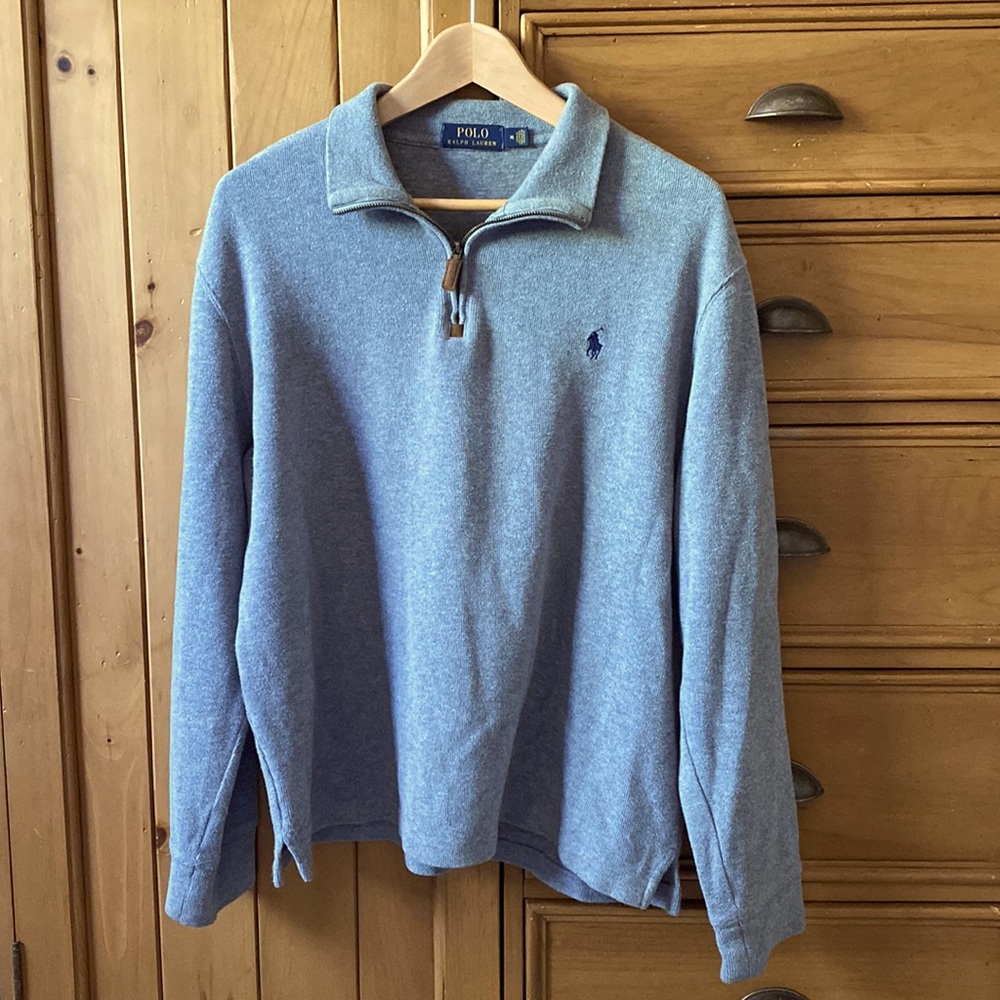 Polo Ralph Lauren - Quarter-Zip Pullover Navy Blue Logo